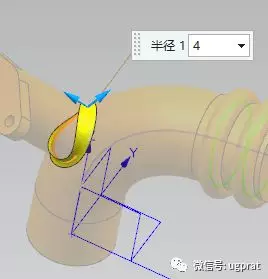 NX10实例教程——弯管底座（草图绘制平面为异向面时，方向处理）的图22